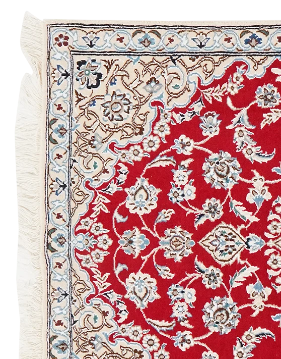 Vintage Teppich Nain 9La 135x89cm bunt Naturmotiv