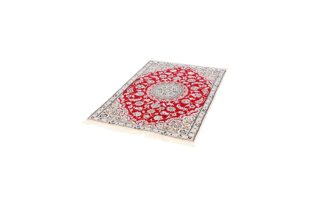 Vintage Teppich Nain 9La 135x89cm bunt Naturmotiv