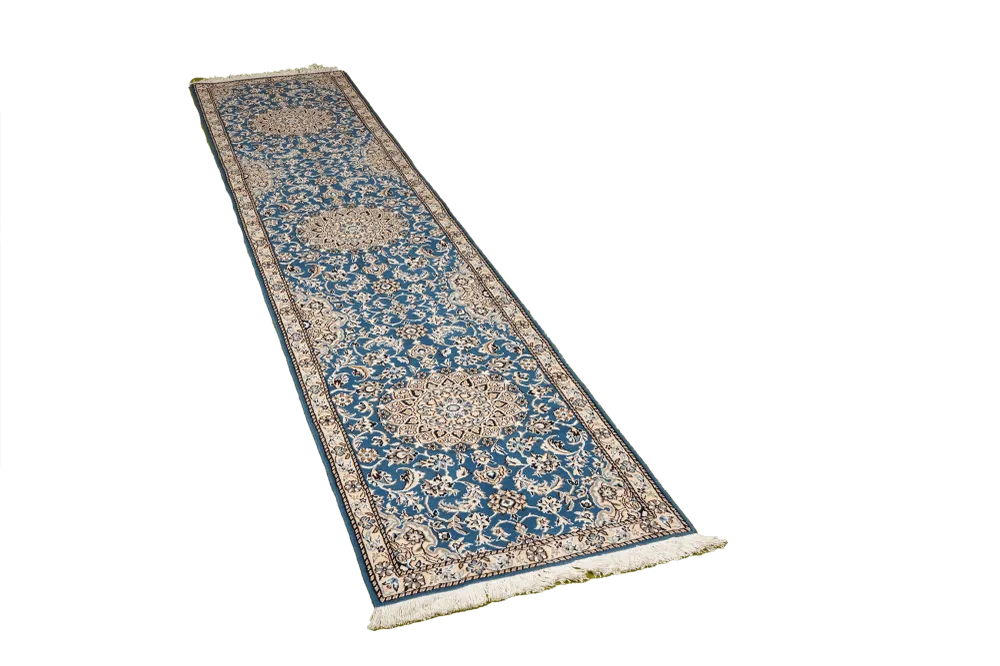 Vintage Teppich Nain 9La 293x60cm Bunt Naturinspirierte Motive