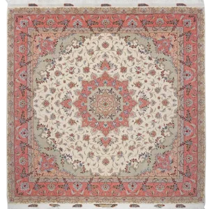 Vintage Teppich Tabriz 50 Raj 204x204cm bunt Naturmotive