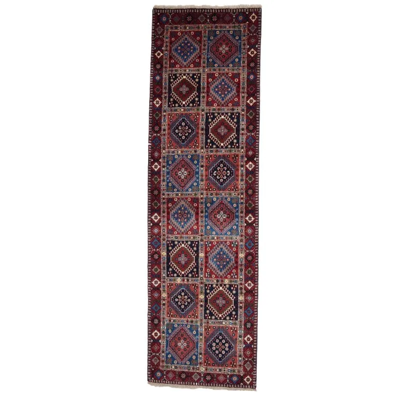 Vintage Teppich Yalameh 286x83cm bunt Naturmotive