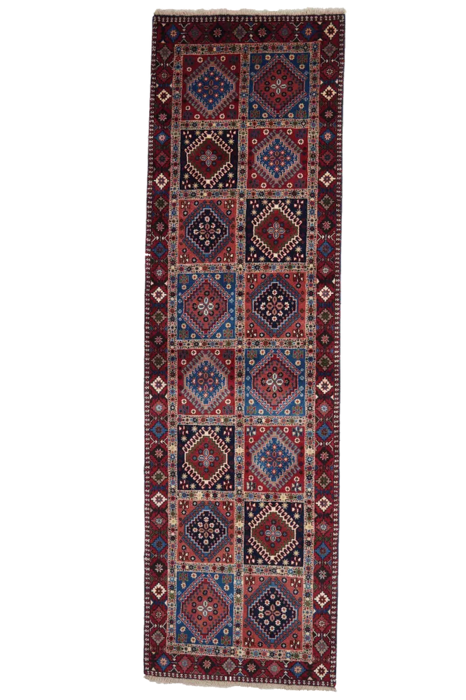 Vintage Teppich Yalameh 286x83cm bunt Naturmotive