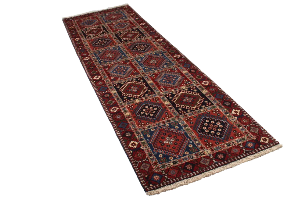 Vintage Teppich Yalameh 286x83cm bunt Naturmotive