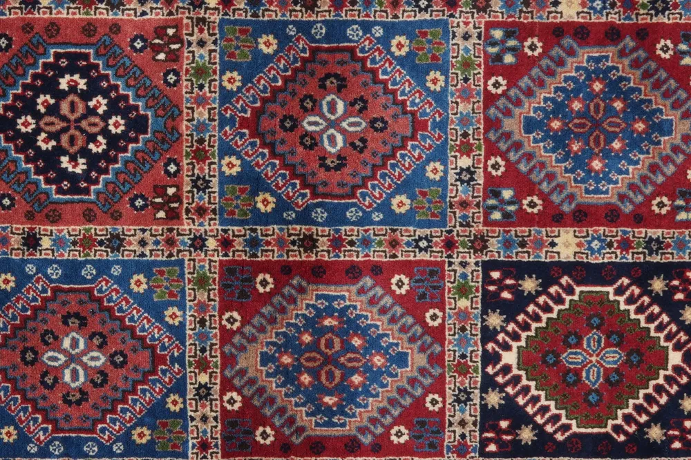 Vintage Teppich Yalameh 286x83cm bunt Naturmotive