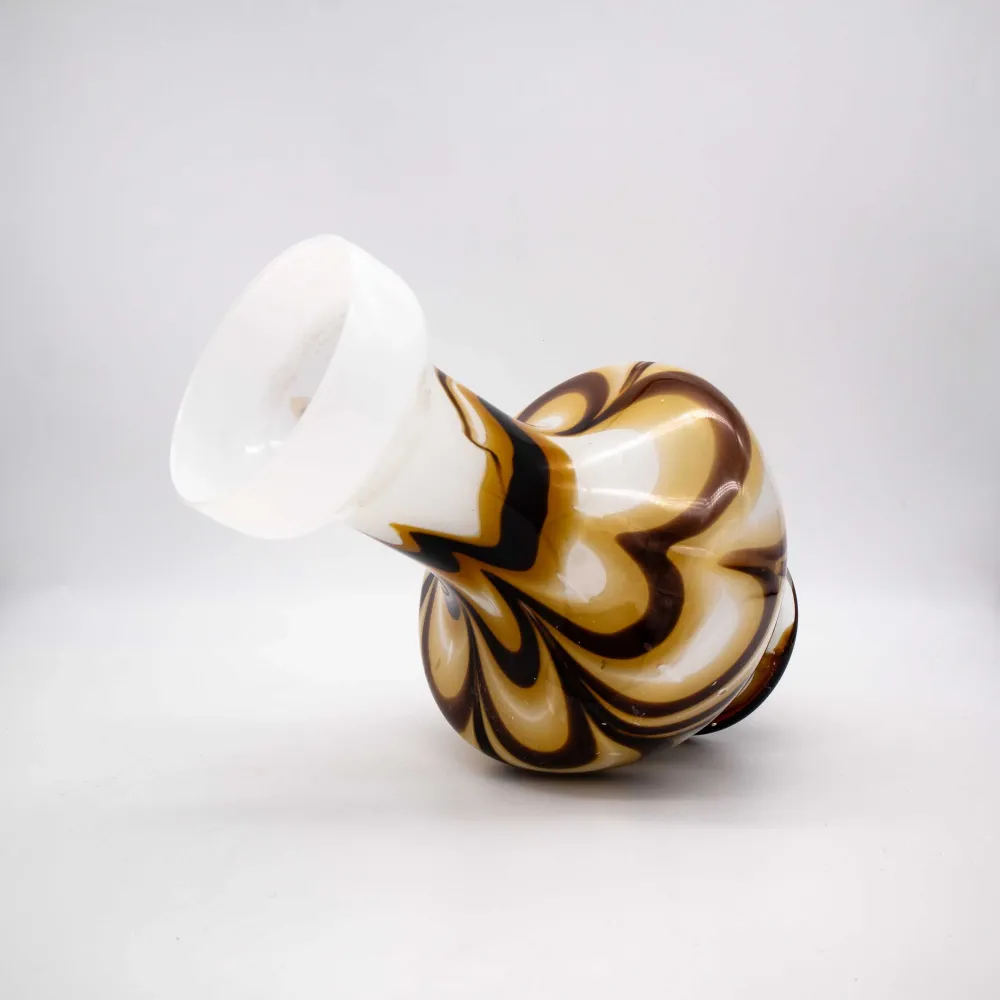Vintage Vase Opaline Florence braun-weiß