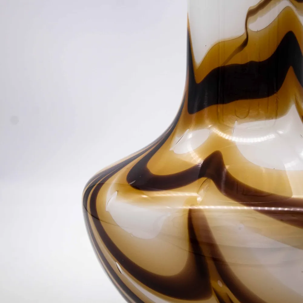 Vintage Vase Opaline Florence braun-weiß