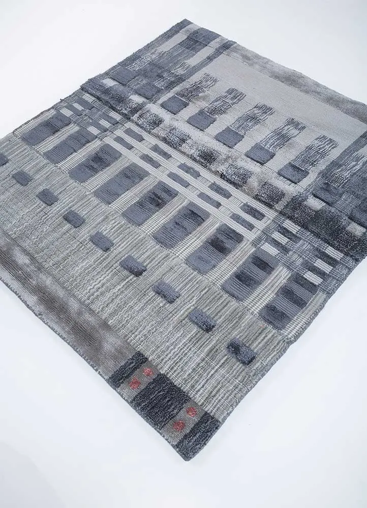 Viskose Teppich quadratisch - 90 x 90 cm - mehrfarbig