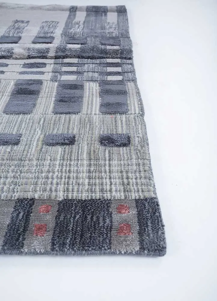 Viskose Teppich quadratisch - 90 x 90 cm - mehrfarbig