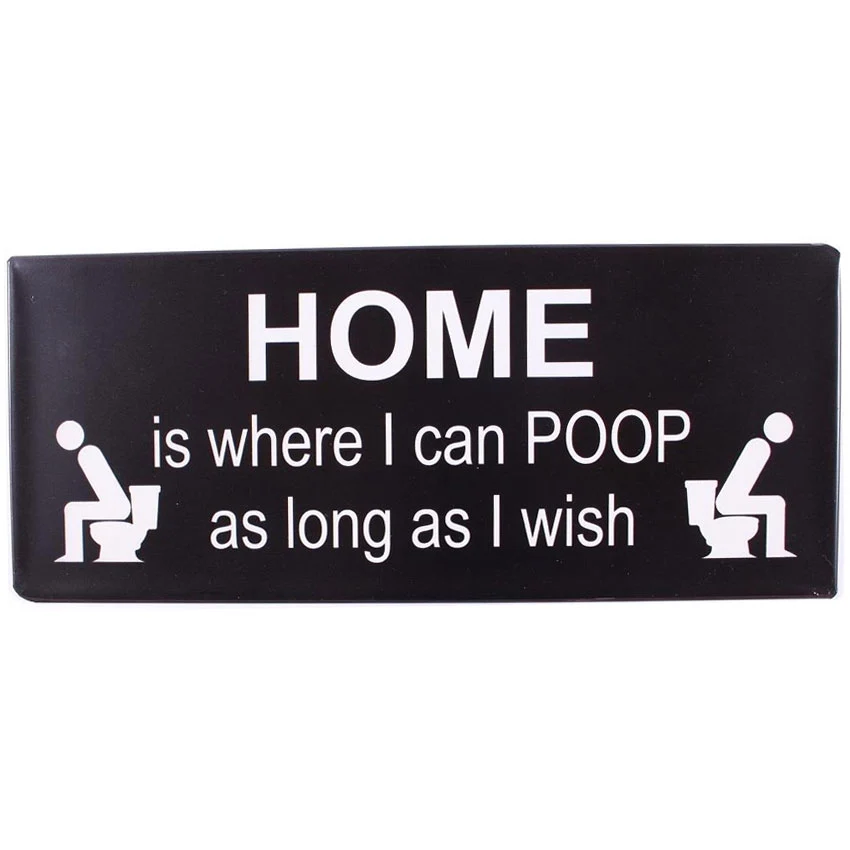 Wanddeko Metallschild Home is where I can poop as long as I wish 30 x 13 cm