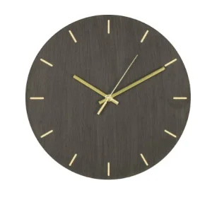 Wanduhr graue Holzstruktur