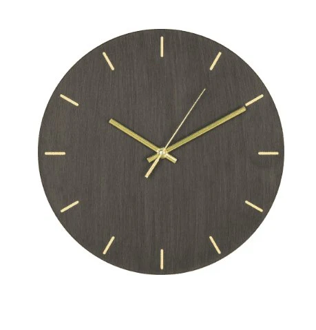 Wanduhr graue Holzstruktur
