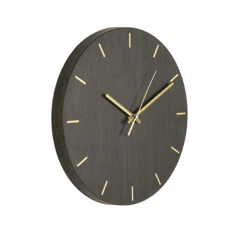 Wanduhr graue Holzstruktur