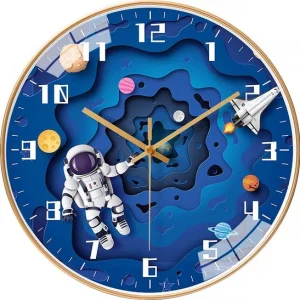 Wanduhr für Kinder - 3D-Raumfahrer