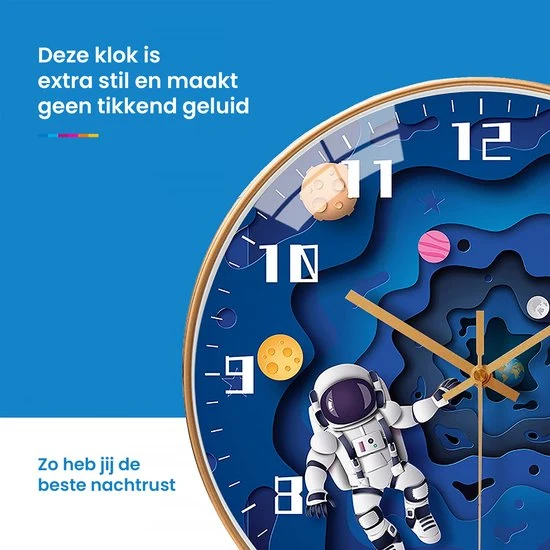 Wanduhr für Kinder - 3D-Raumfahrer