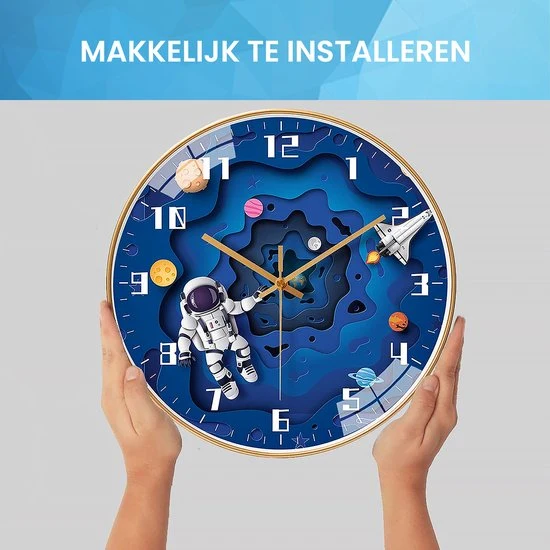 Wanduhr für Kinder - 3D-Raumfahrer