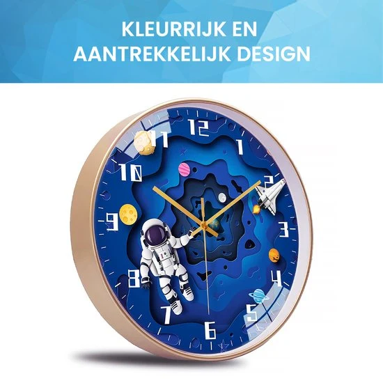 Wanduhr für Kinder - 3D-Raumfahrer