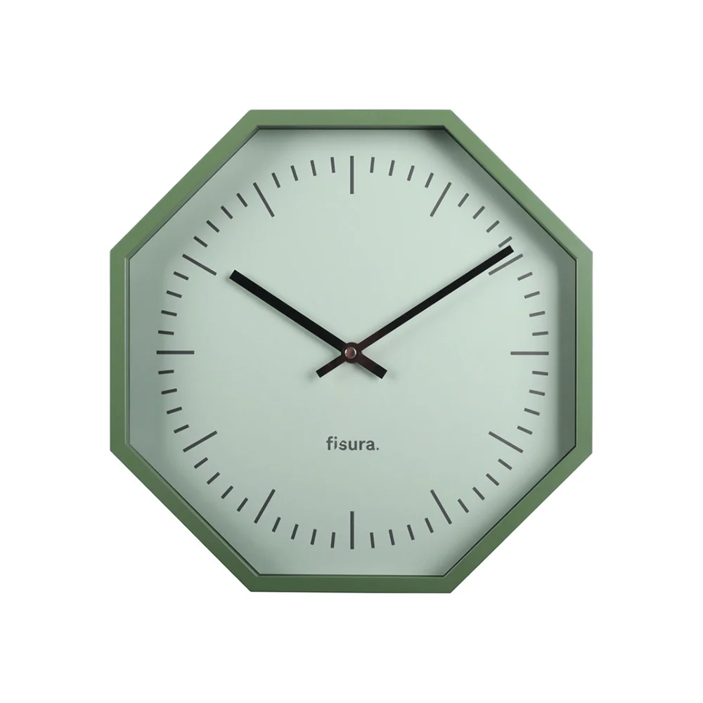 Wanduhr Oktagon Grün