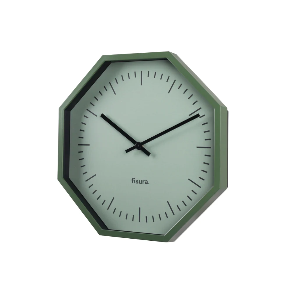 Wanduhr Oktagon Grün