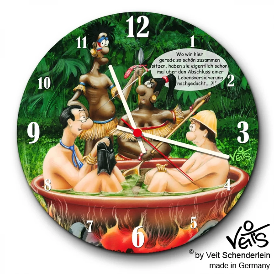 Wanduhr rund, Lustige Uhr, Küchenuhr, Veit`S Gute Laune Uhr Versicherung