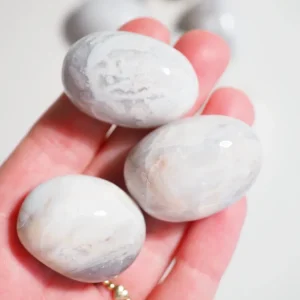 Weißer Mexikanischer Achat Trommel Stein . White Mexican Agate Tumble ca. 2-4 cm CHUNKY - aus Mexiko
