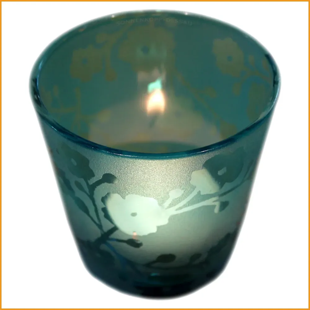 WINDLICHT Glas - blau - 4er SET (über 40% sparen)