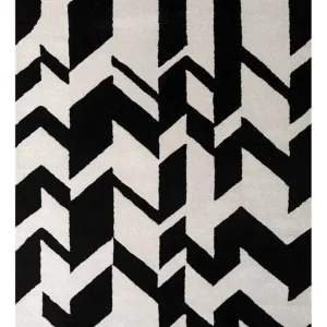 Wollteppich - 235 x 148 cm - schwarz-weiß