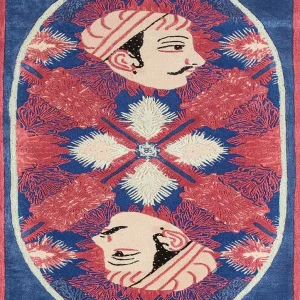 Wollteppich - 240 x 120 cm - blau