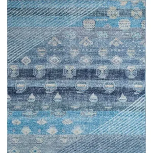 Wollteppich - 240 x 150 cm - blau