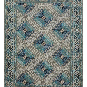 Wollteppich - 240 x 150 cm - hellblau