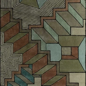 Wollteppich - 240 x 180 cm - grün