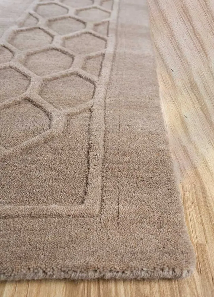 Wollteppich - 270 x 180 cm - dunkelbeige