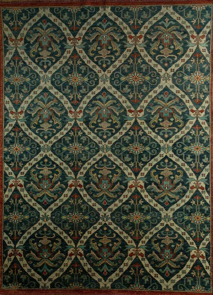 Wollteppich - 300 x 200 cm - dunkelgrün