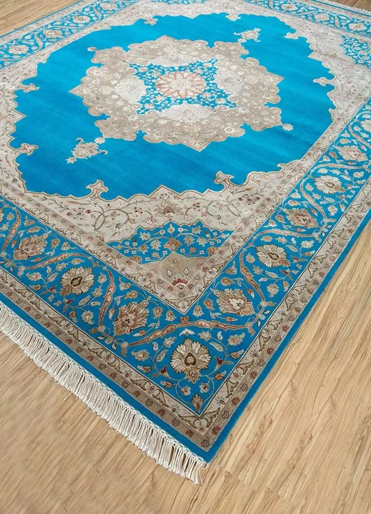 Wollteppich - 300 x 240 cm - blau