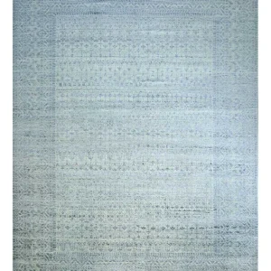 Wollteppich - 435 x 360 cm - hellblau