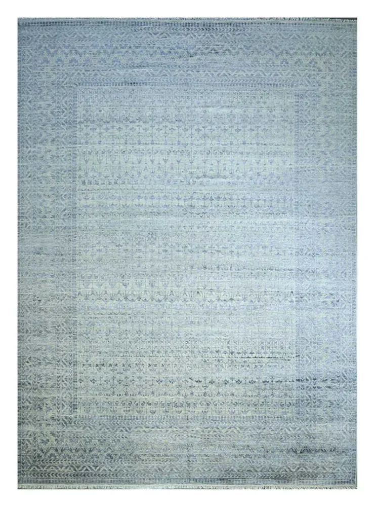 Wollteppich - 435 x 360 cm - hellblau