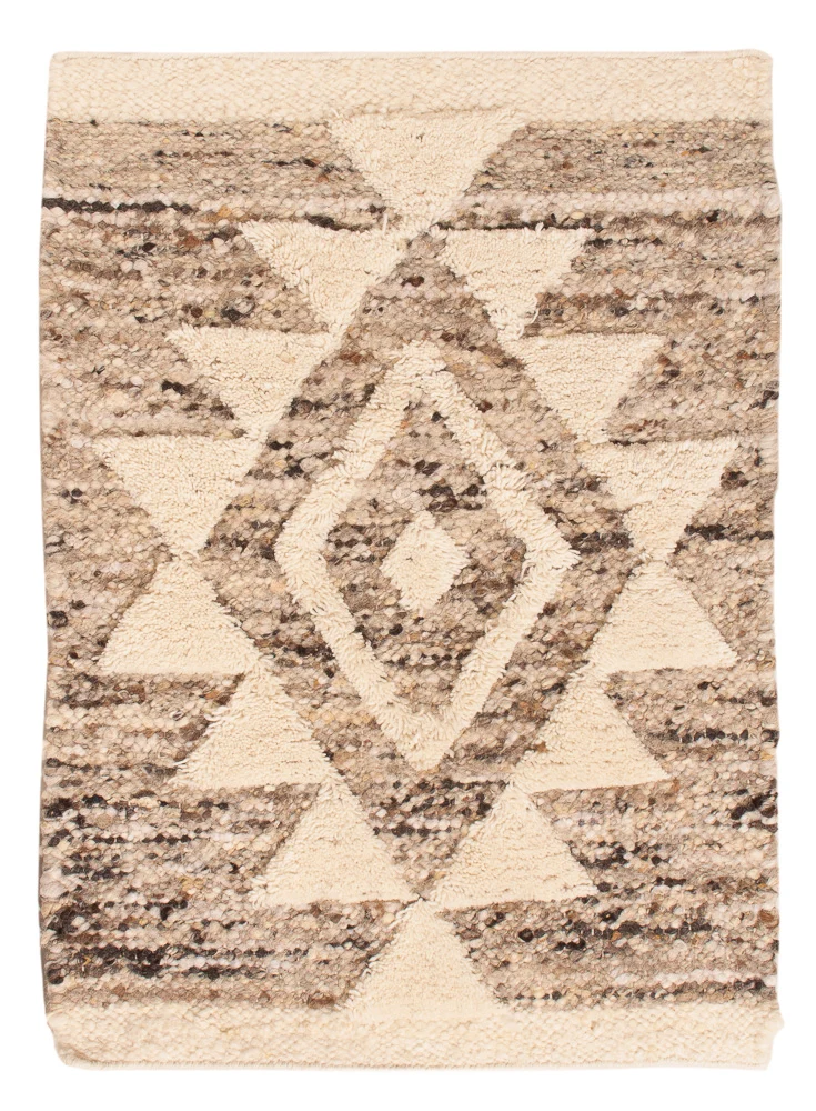 Wollteppich - 90 x 60 cm - hellbeige
