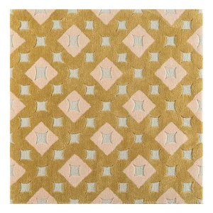 Wollteppich quadratisch - 180 x 180 cm - gold