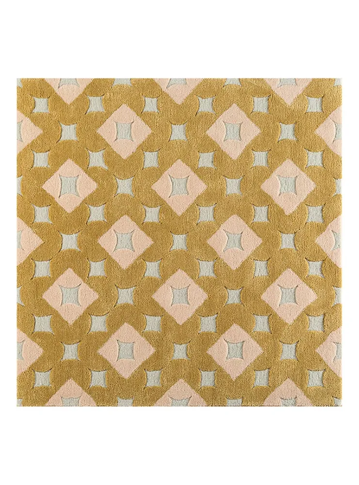 Wollteppich quadratisch - 180 x 180 cm - gold