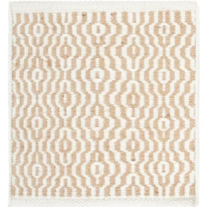 Wollteppich quadratisch - 35 x 32 cm - beige
