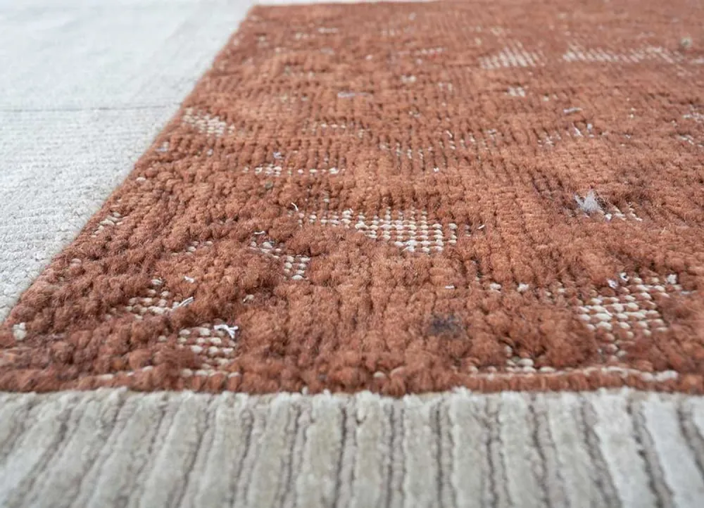 Wollteppich sonderform - 180 x 150 cm - creme