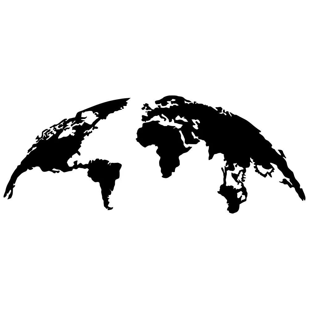 World Map Large Wanddeko - Schwarz