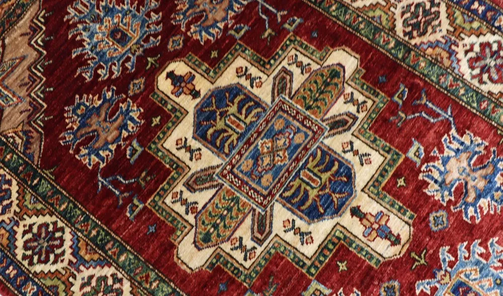 Ziegler Teppich - Kazak 155 x 102 cm - dunkelrot