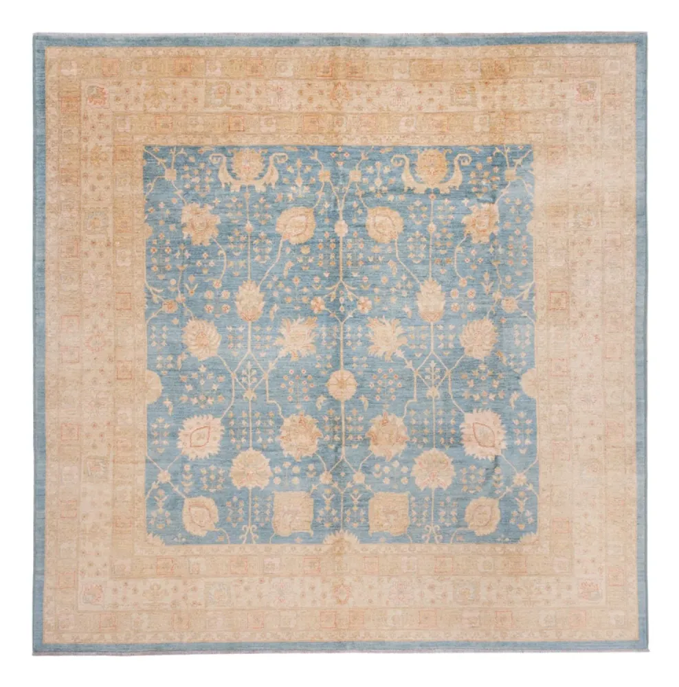 Ziegler Teppich quadratisch - 297 x 298 cm - hellblau
