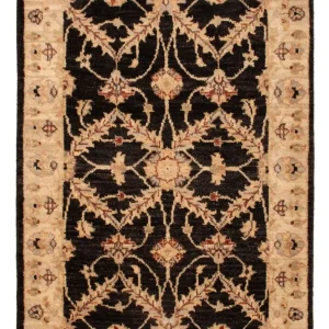 Ziegler Teppich - 90 x 60 cm - schwarz