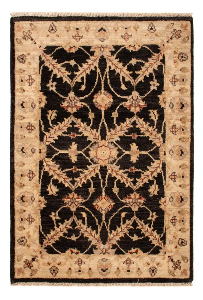 Ziegler Teppich - 90 x 60 cm - schwarz