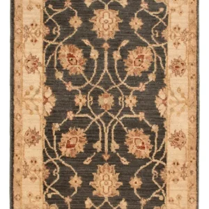 Ziegler Teppich - 90 x 60 cm - schwarz