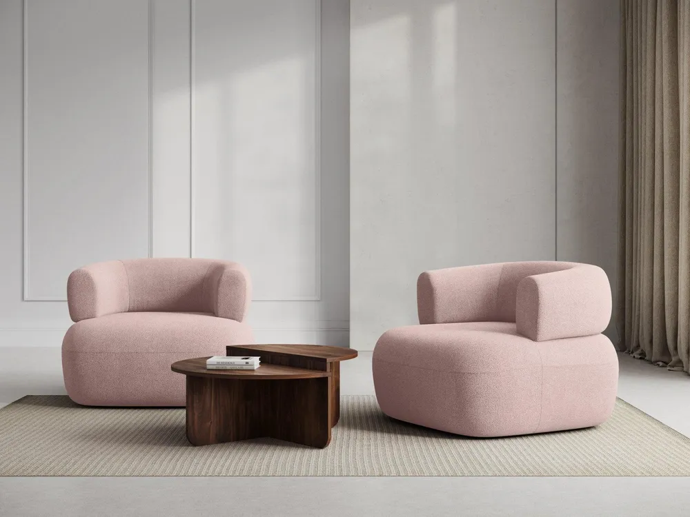 Aldrin Pulvered Boucle Pink Sessel