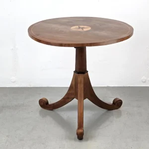 ANTIK KLAPPTISCH kipp beistelltisch esstisch rund holz kaffeetisch intasien biedermeier