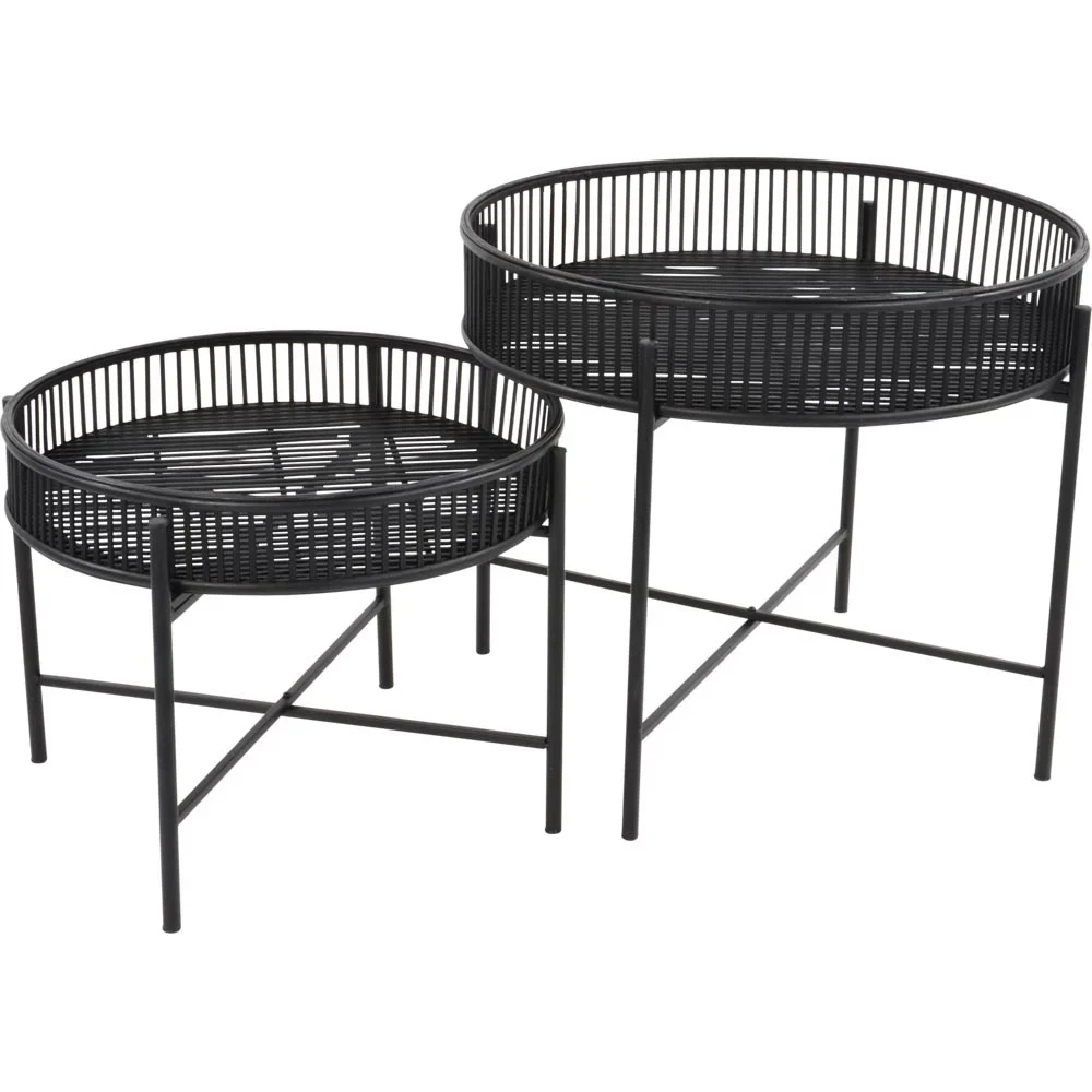 Beistelltisch Aiko 2er Set schwarz Ø49/Ø60 cm