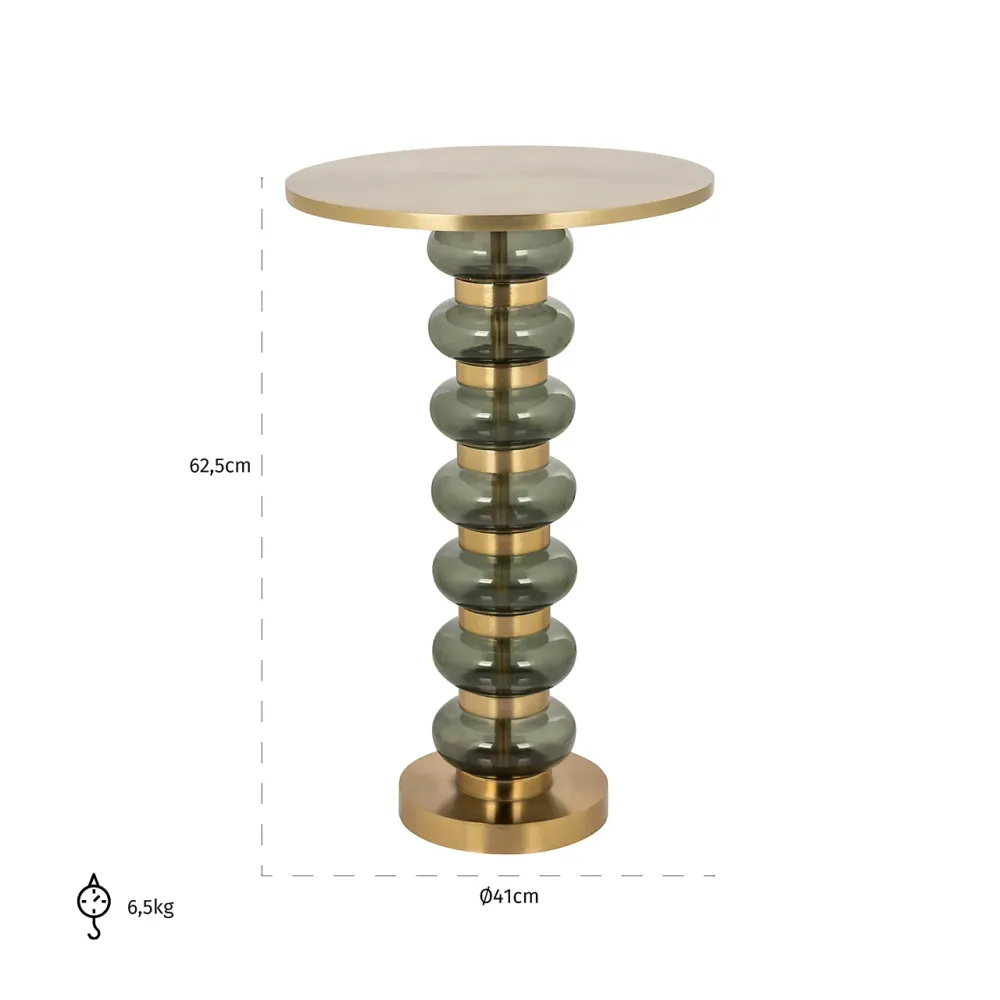 Beistelltisch Bowiene grün (Brushed Gold)